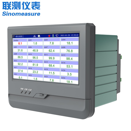 聯測_SIN-R8000A_(觸摸屏)0.5S高速采集_1-24路可選_7英寸無紙記錄儀__溫度_壓力_多種參數